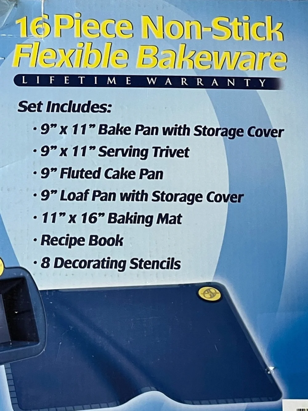 Smartware 16-Piece Non-Stick Flexible Bakeware Set - Blue